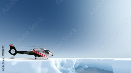 Helikopter ist im ewigen Eis gelandet photo