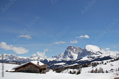 Langkofel, Plattkofel, Seiser Alm, Dolomiten, Südtirol, Italien photo