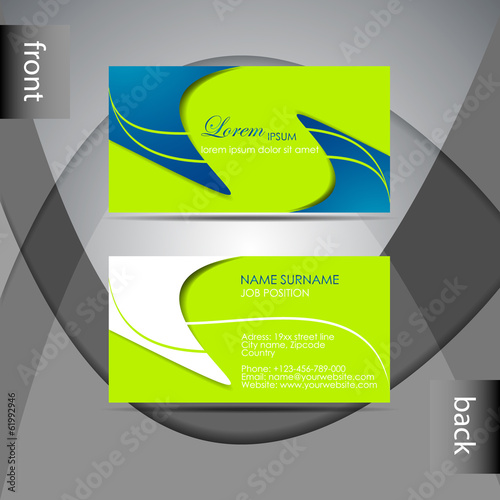 Abstract professional blue and green business card template