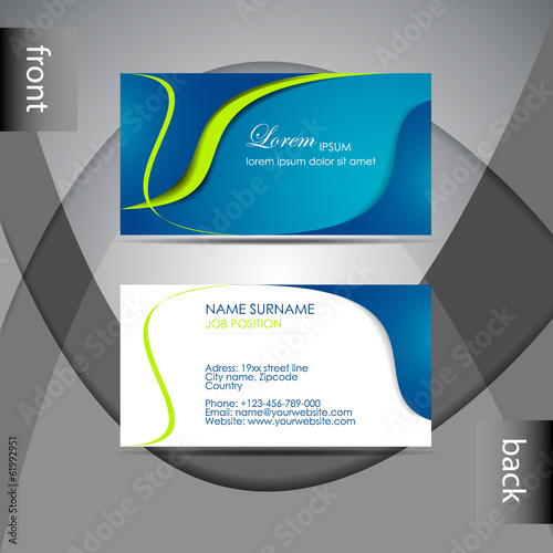 Abstract professional blue and green business card template