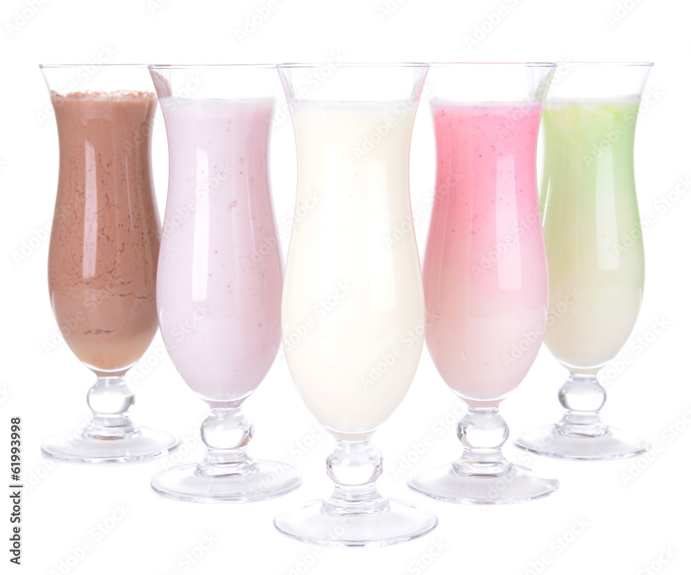 Milk shakes isolated on white Milk shakes isolated on white