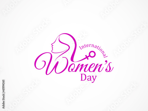 pink color text design element for women's day
