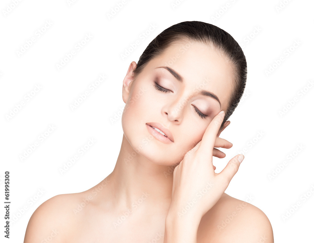 Portrait of a beautiful woman isolated on white Portrait of a beautiful woman isolated on white