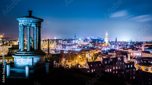 Night view from Calton Hill to Edinburgh