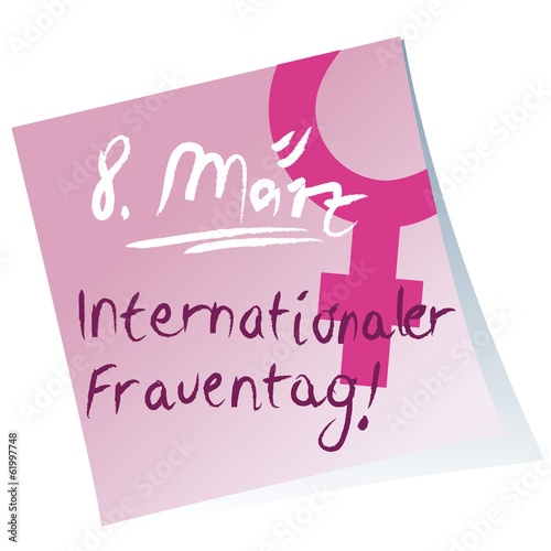 Post-it,internationaler Frauentag,Handschrift,pink,Vektor