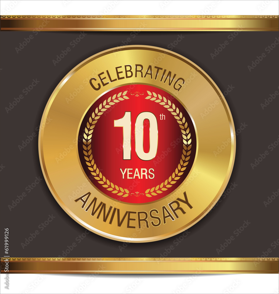Anniversary golden label Anniversary golden label