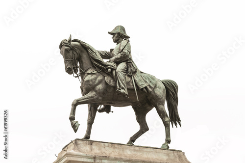 Statue of General Dufour on the horse  isolated  Geneva  Switzer