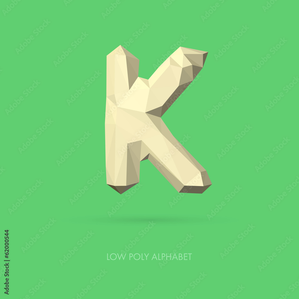 Low Poly Alphabet Letter K Low Poly Alphabet Letter K