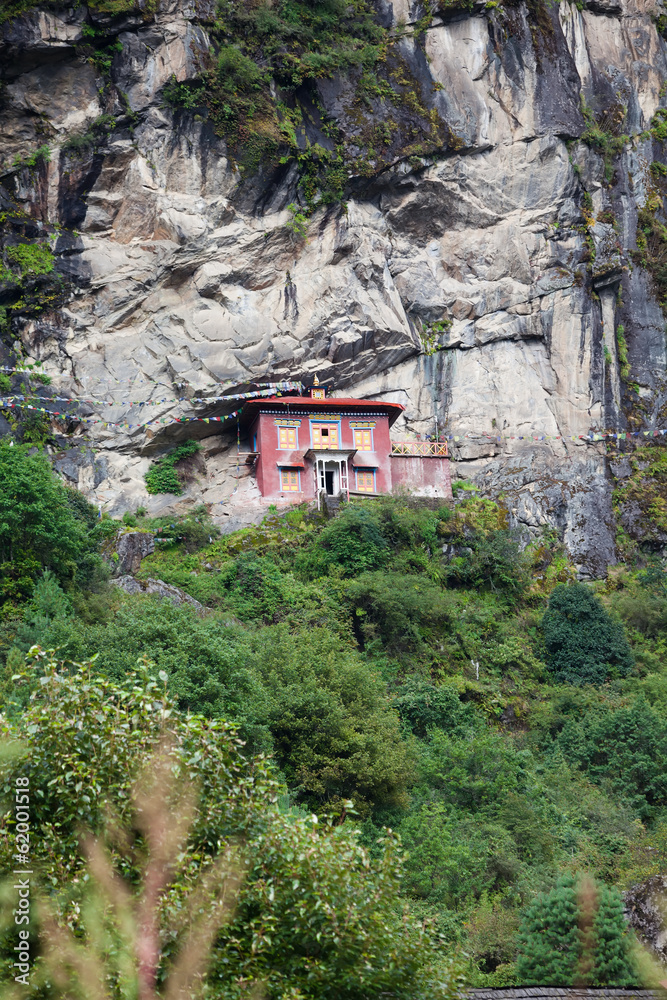 Monastery in high mountains in Khumbu region, Himalayas, Nepal