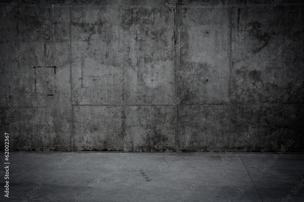 Grungy concrete wall and floor as background Grungy concrete wall and floor as background