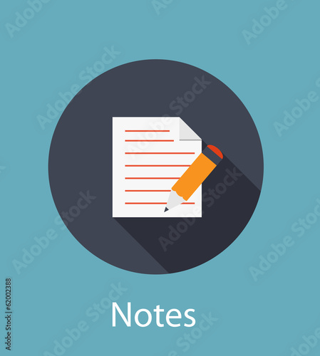 Notes Flat Concept Icon Vector Illustration