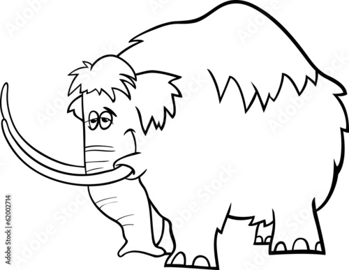 mammoth cartoon coloring page