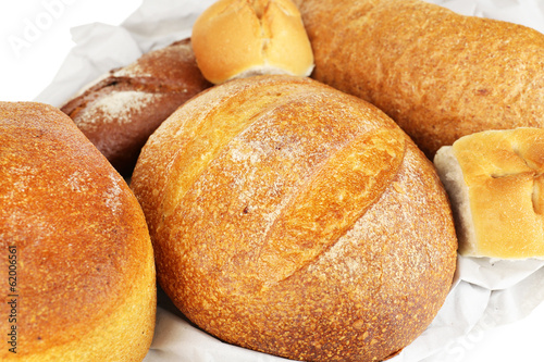 Different types of bread close up