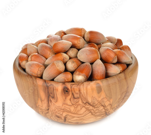 Filbert in a wooden bowl