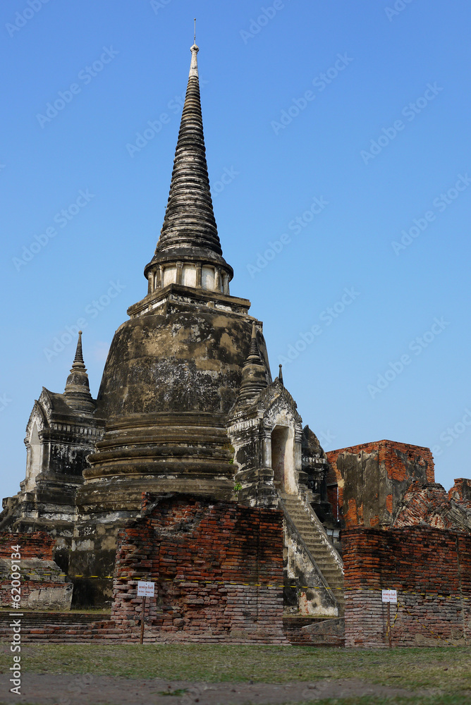 Ancient pagoda at Wat phra sri sanphet temple, Ayutthaya, Thaila