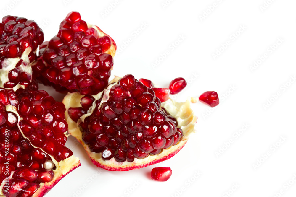 fresh pomegranate isolated on white background fresh pomegranate isolated on white background