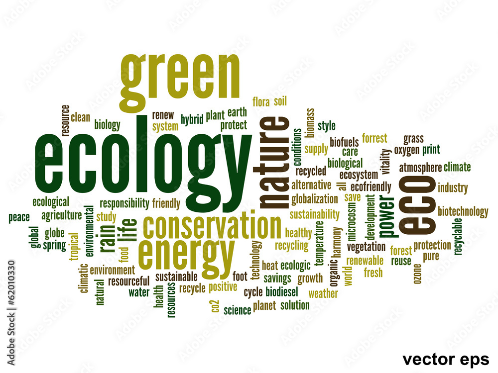 Fototapeta premium Vector conceptual ecology word cloud