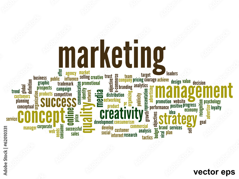 Vector conceptual business marketing word cloud Vector conceptual business marketing word cloud