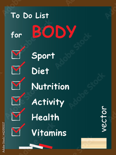 Vector conceptual to do list on blackboard
