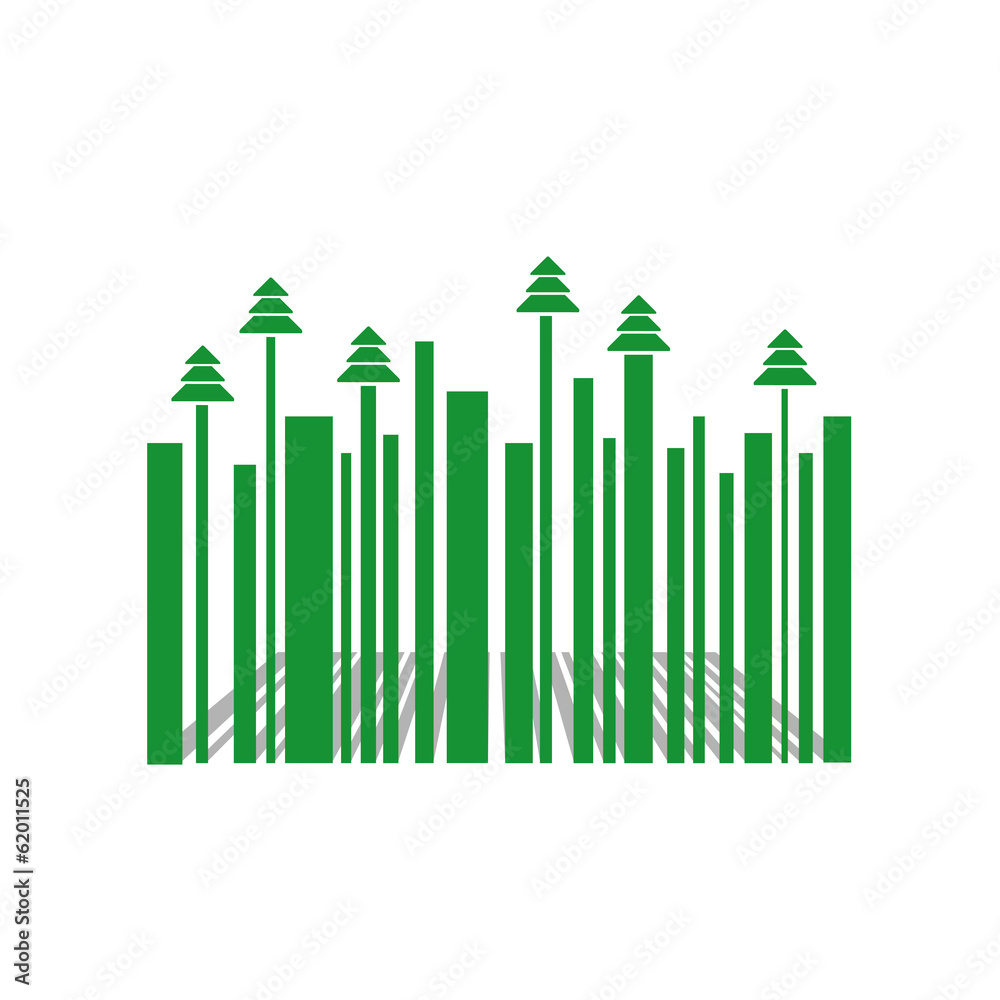 Barcode with Christmas trees Barcode with Christmas trees