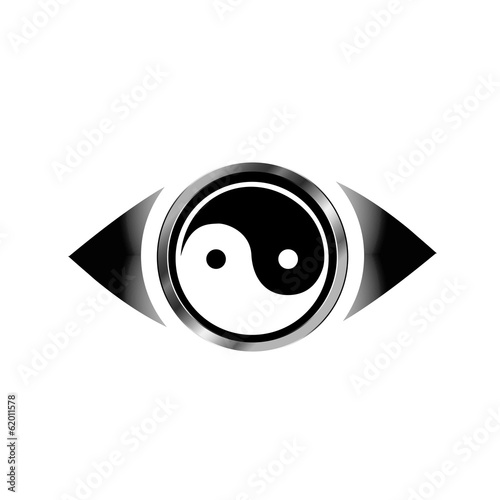 Vision eye logo with harmony symbol