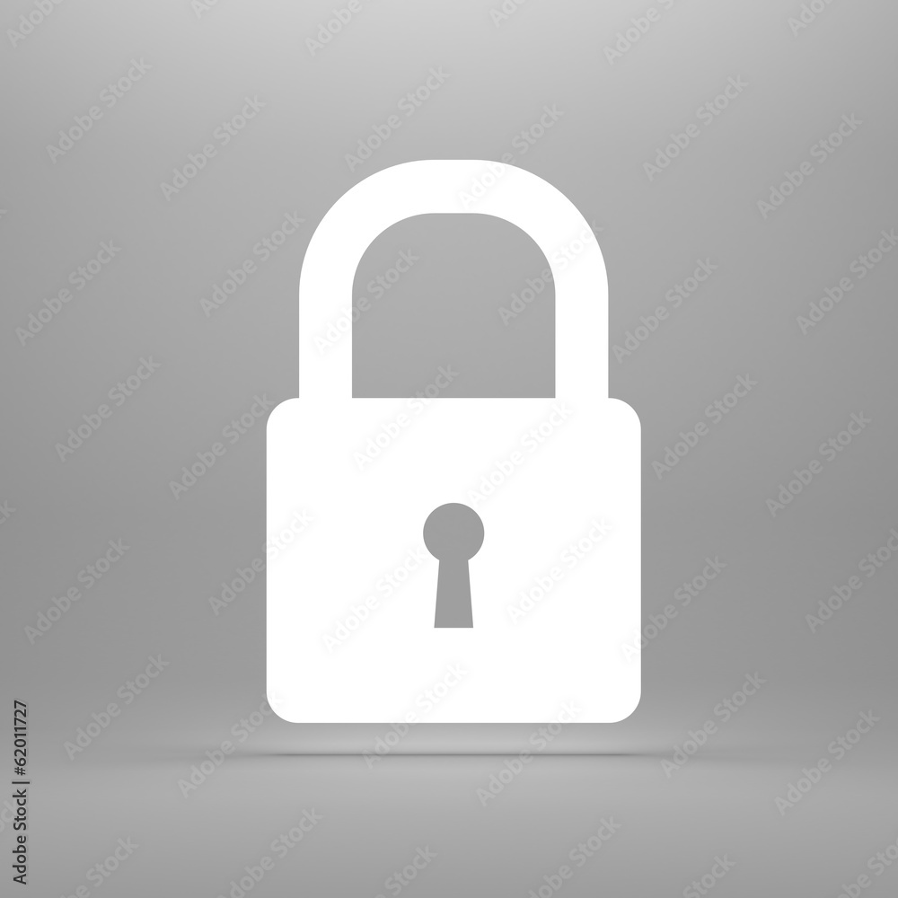Glowing silhouette of lock Glowing silhouette of lock