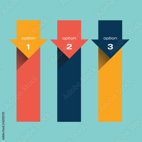 Vector faq labels, three options with arrows