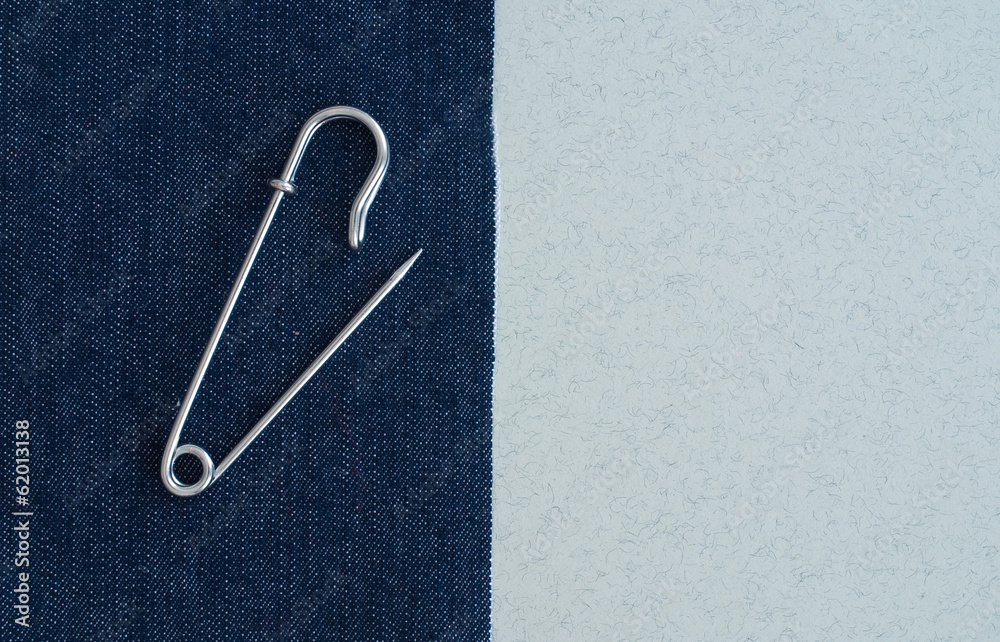 safety pin and material sample