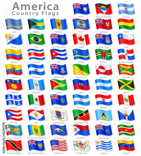 American Vector Waving flag Set