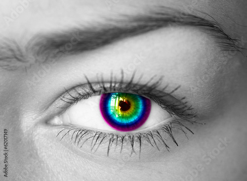 Colorful eye close-up.