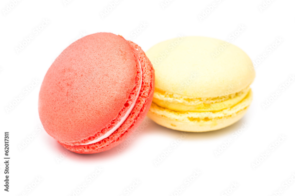 Traditional Colored French Macaroons Isolated On White Traditional Colored French Macaroons Isolated On White