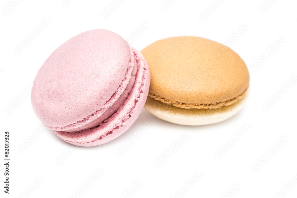 Traditional Colored French Macaroons Isolated On White Traditional Colored French Macaroons Isolated On White