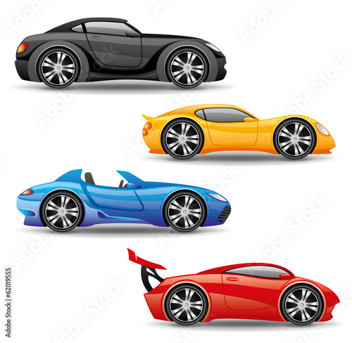 Car icons isolated on white. © Lenan
