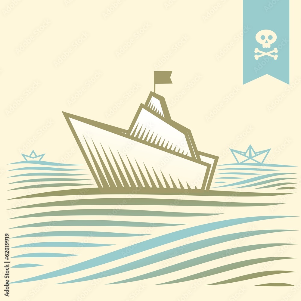 Pirate paper cruise liner Pirate paper cruise liner