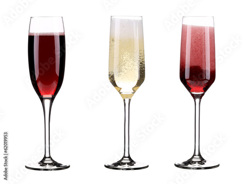 Three glasses of champagne.