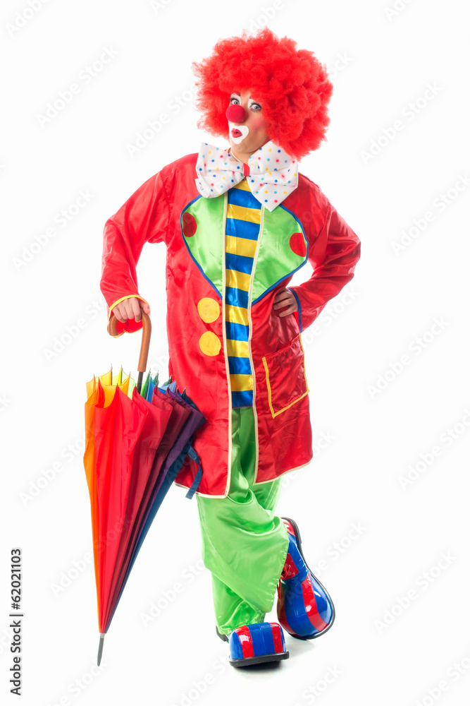 Clown mit Regenschirm Clown mit Regenschirm