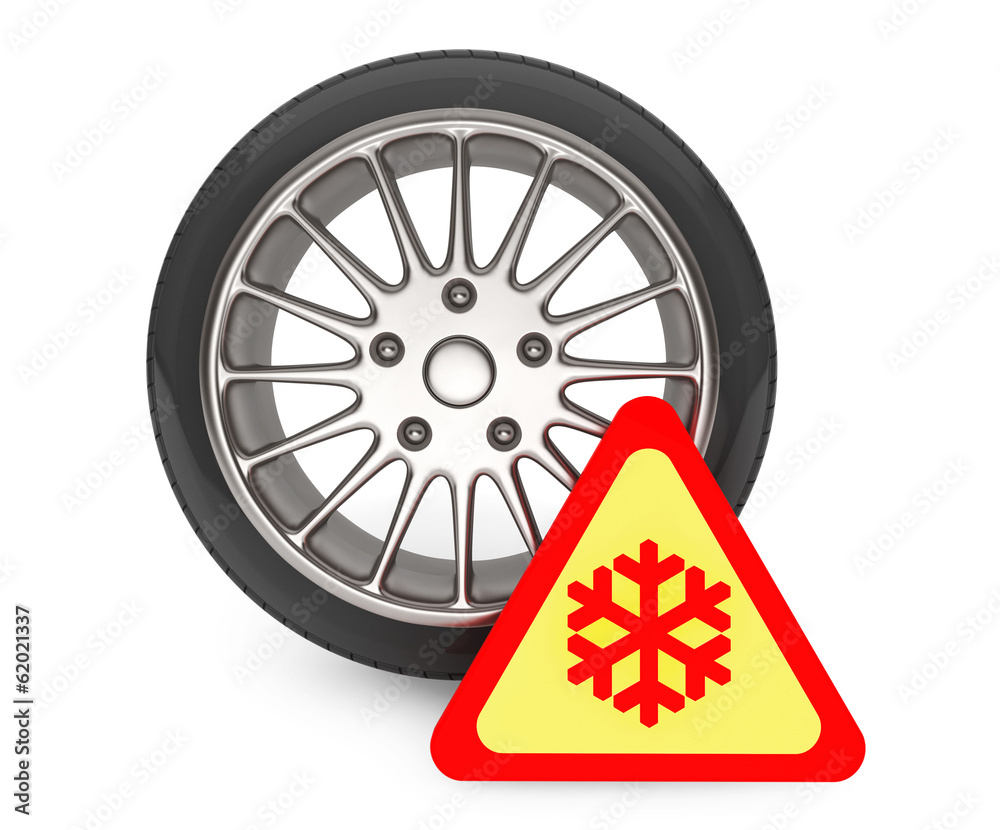 Winter Car Wheel Tire with snowflake sign