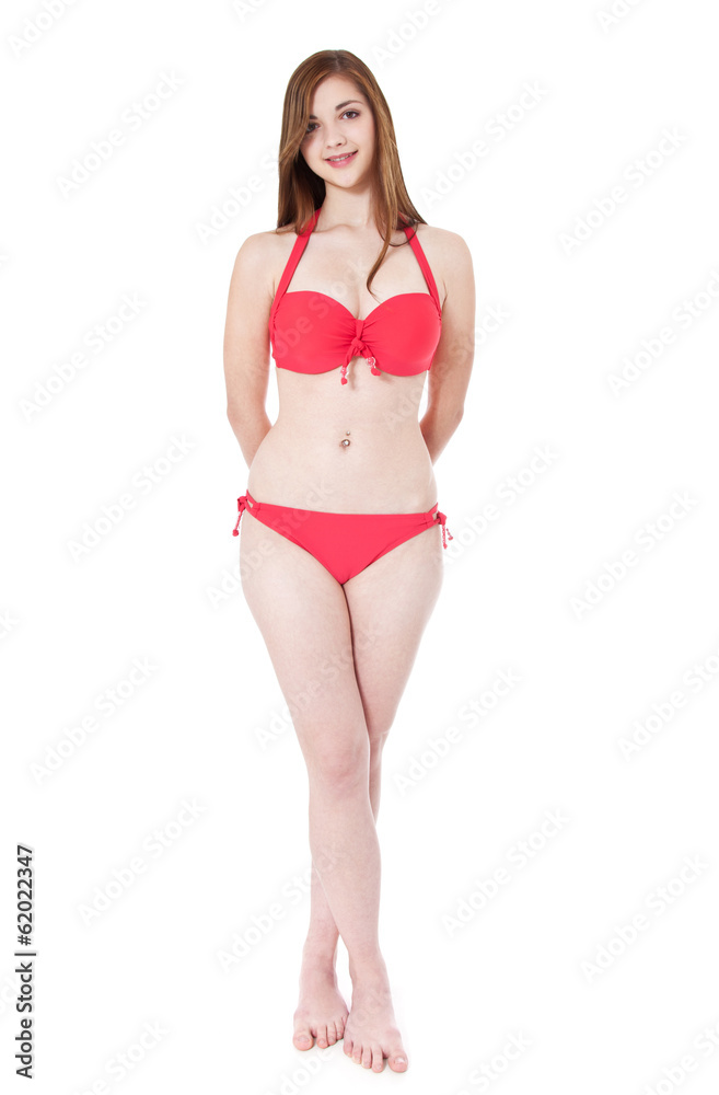 Attractive girl in red bikini Stock Photo