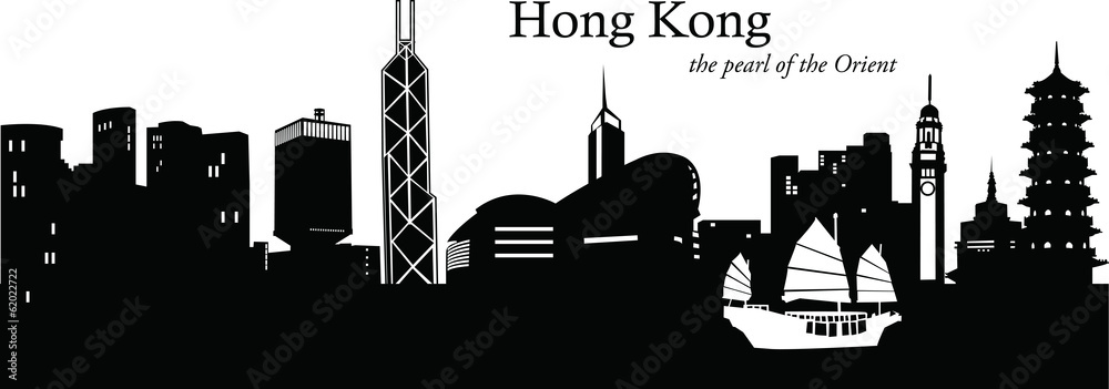 Naklejka premium Hong_Kong_Cityscape