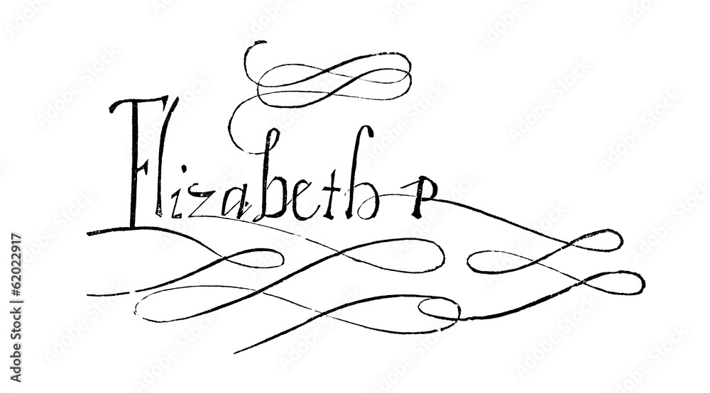 Naklejka premium Elizabeth I (1533-1603) signature