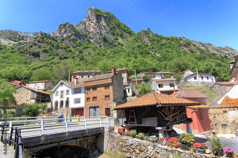 High mountain village, Pola Somiedo, Asturias, Spain