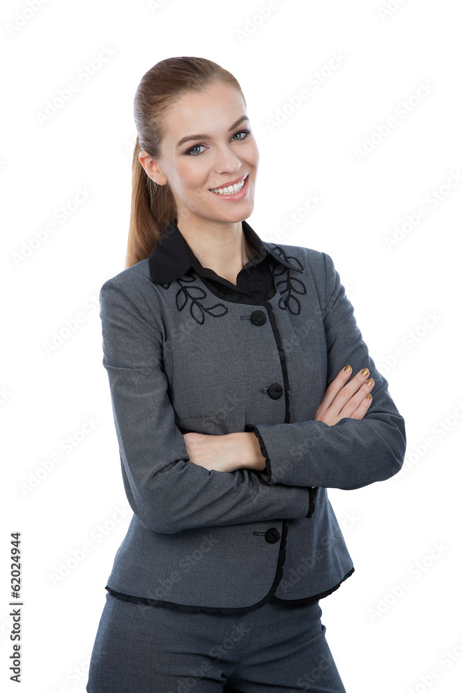 Business woman portrait. Arms crossed, confident smile. Business woman portrait. Arms crossed, confident smile.