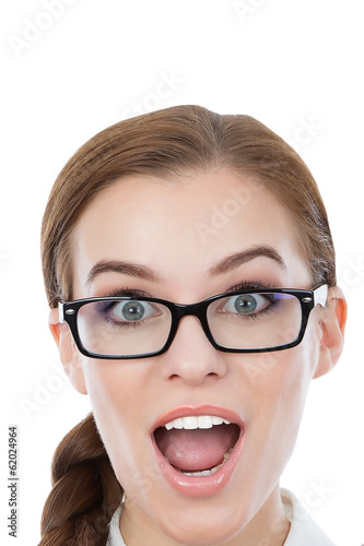 Funny woman with glasses