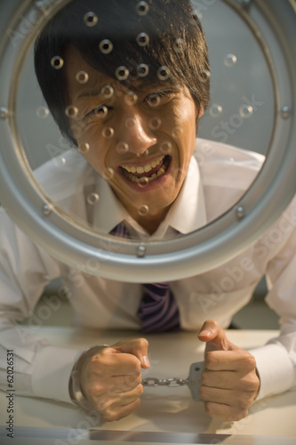 businessman sitting in visitting room photo