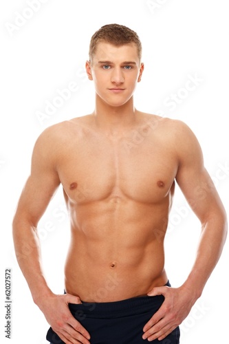 Handsome young man with muscular torso