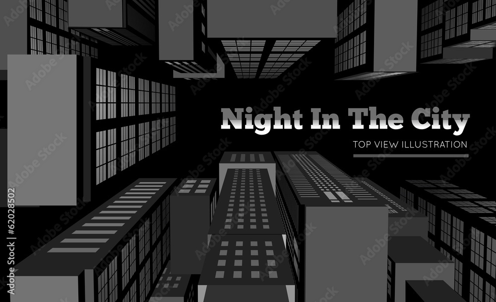 Night in the city. Top view Night in the city. Top view