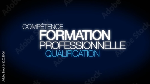 Formation professionnelle qualification tag cloud animation photo