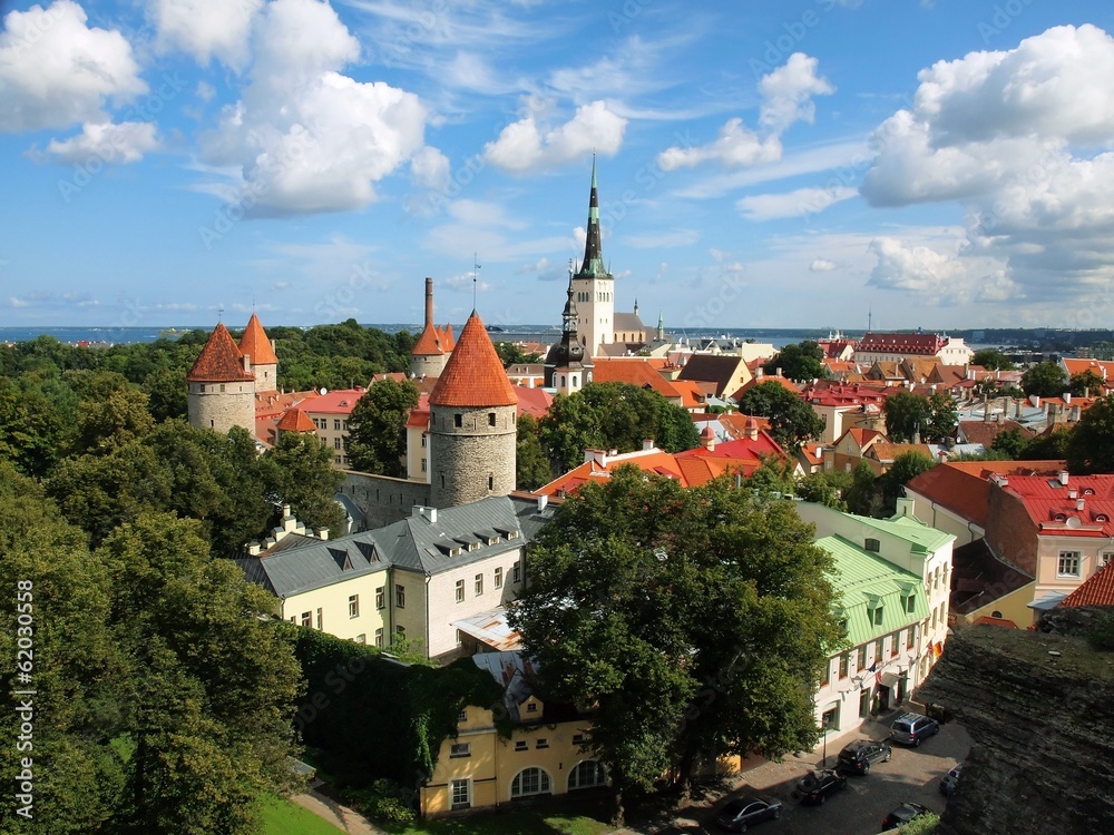 Top-view of the Old Town of Tallinn