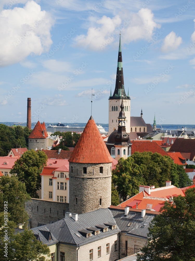 Scenic summer aerial panorama of Tallinn