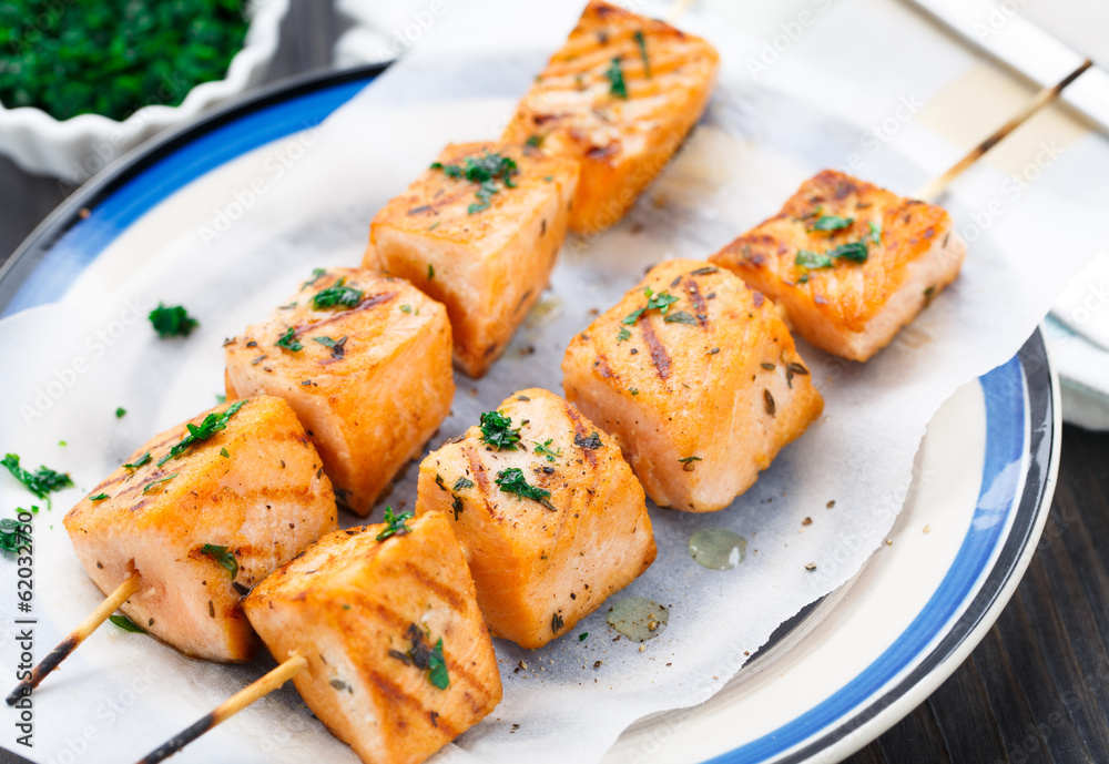 Salmon skewers Salmon skewers